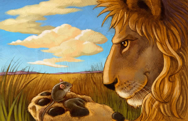 Fábula infantil : El león y el ratón