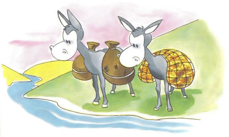 Fábula infantil: Los dos mulos