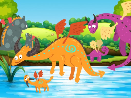 Cuento infantil: Dragones en el estanque