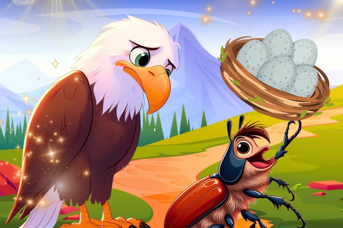 Fábula corta para niños: El águila y el escarabajo | Bosque de Fantasías